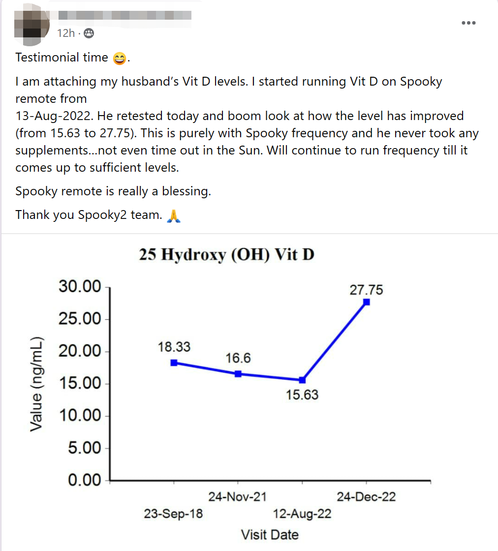 Increased Vitamin D Level From 15.63 to 27.75 By Running Vit D Remotes